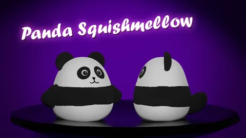 Panda Squishmallow - Blender 3d models