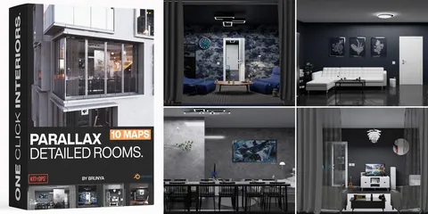 Parallax Detailed Rooms - Blender textures & materials