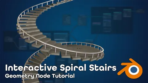Parametric Spiral Stairs - Blender geometry nodes