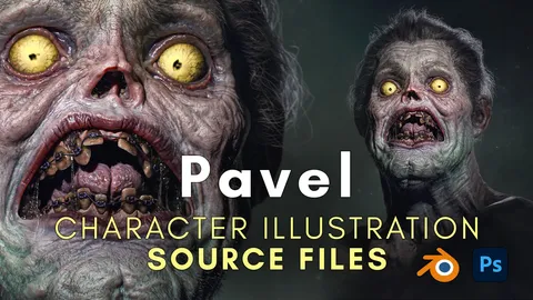 Pavel Character Illustration - Blender scenes
