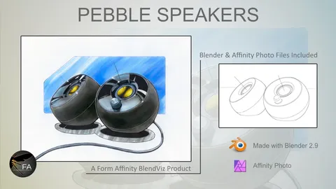 Pebble Speaker Files - Blender 3d models