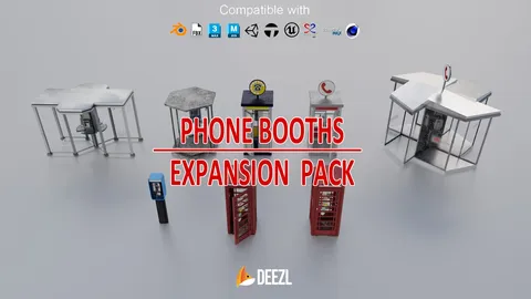 Phone Booths Expansion Pack - Blender 3d models