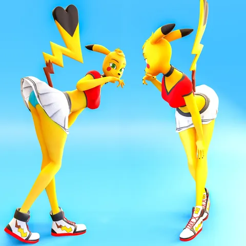 Pikachu Girl - Blender 3d models