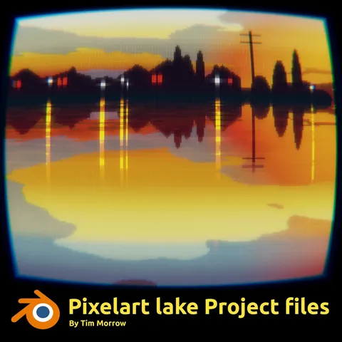 Pixel Art Lake - Blender scenes