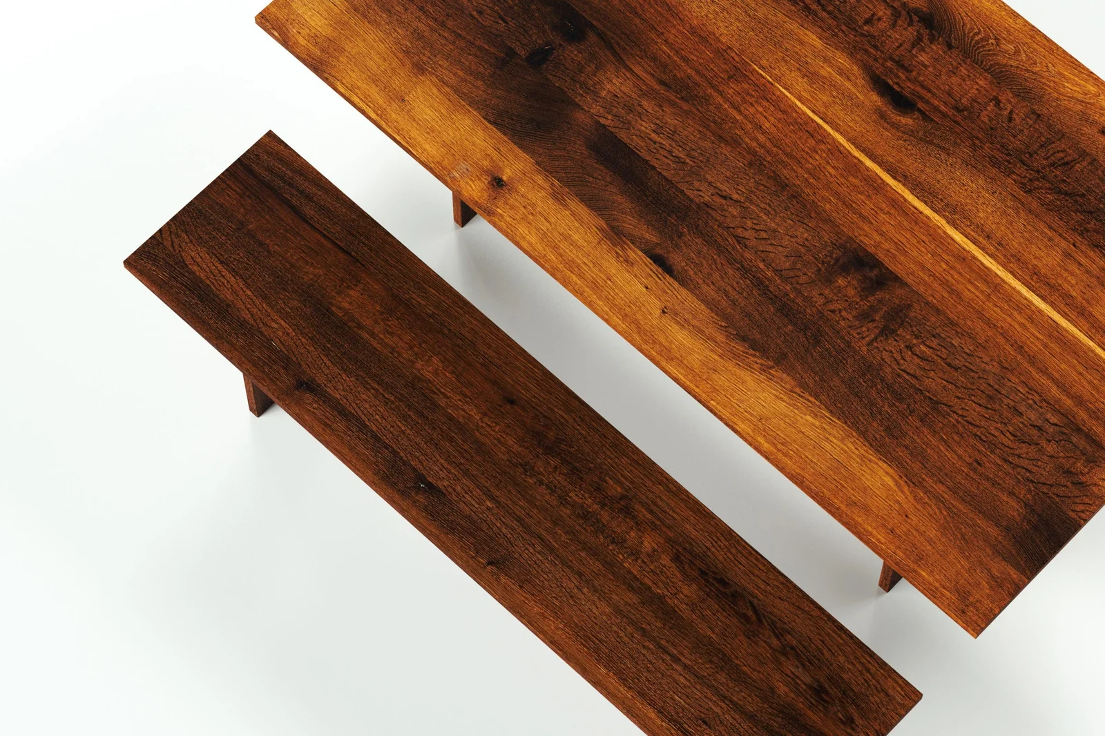 Smoked Oak Table And Bench screenshot 2