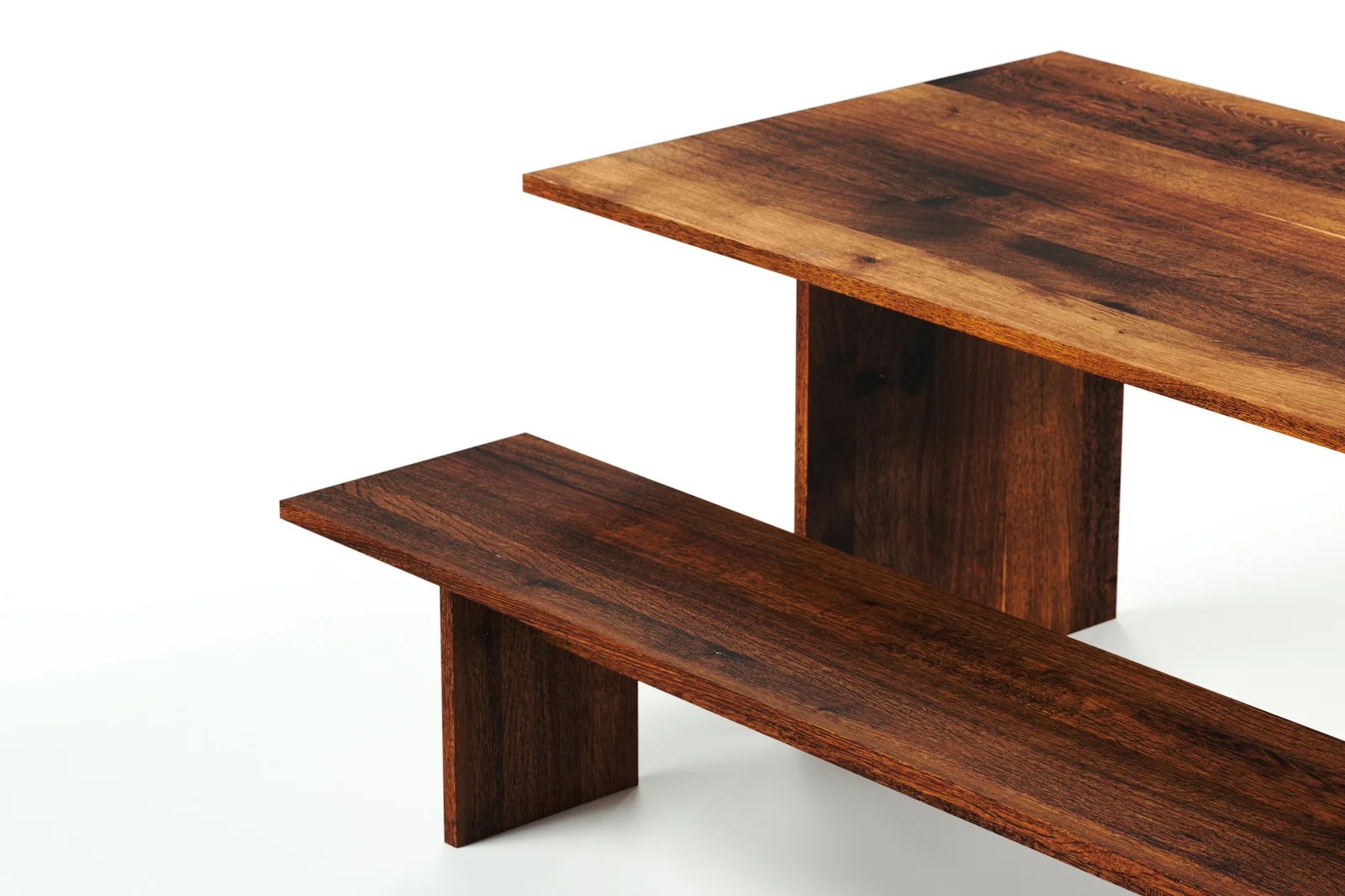 Smoked Oak Table And Bench screenshot 6