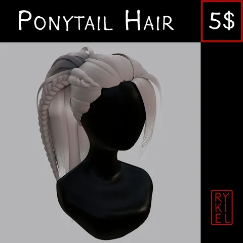 Ponytail Hair - Blender 3d models