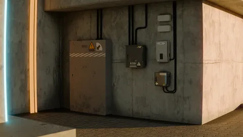 Power Boxes with Cables - Blender 3d models