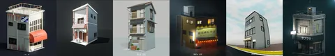 Japanese Building Package - Blender 3d models