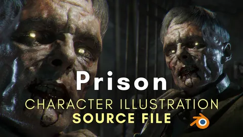 Prison Character Illustration - Blender scenes