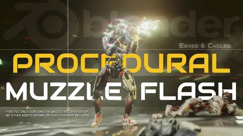 Procedural 3D Muzzle Flash FX - Blender scenes