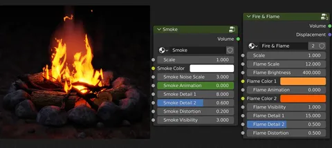 Procedural Fire & Smoke Materials - Blender shaders