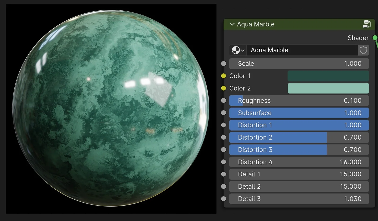 Procedural Aqua Marble Material screenshot 2
