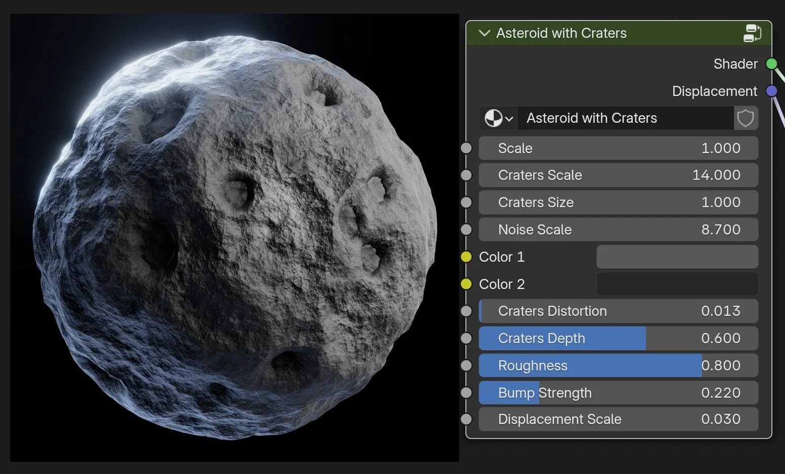 Procedural Asteroid Material screenshot 2