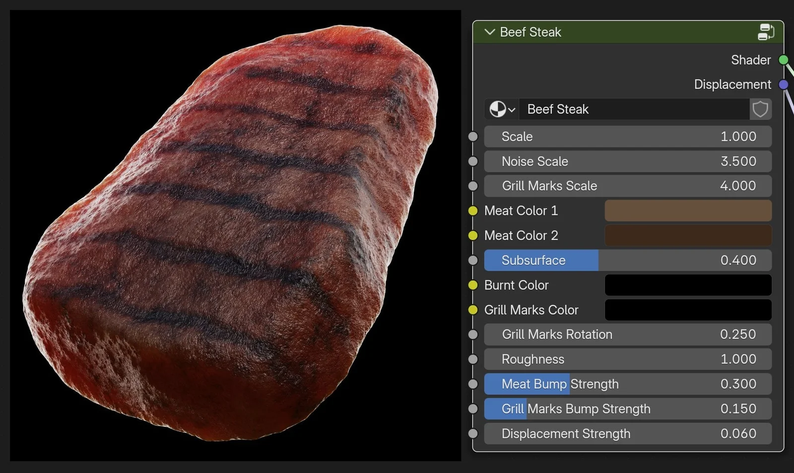 Procedural Beef Steak Material screenshot 2