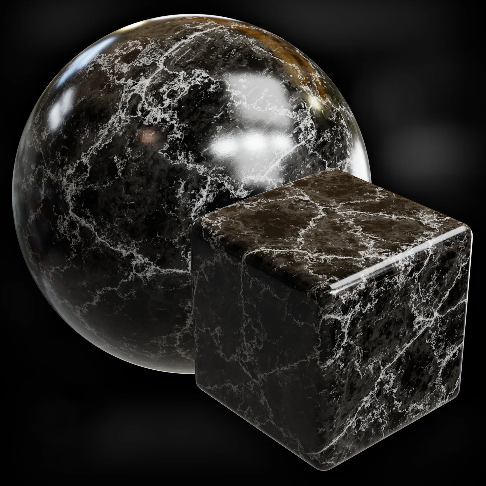 Procedural Black Veined Marble screenshot 4