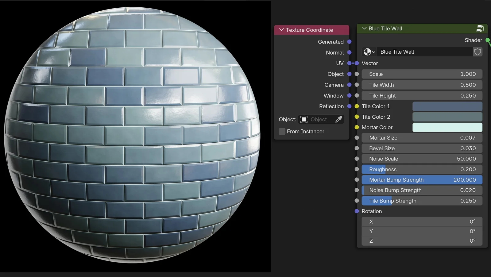 Procedural Blue Tile Wall screenshot 2