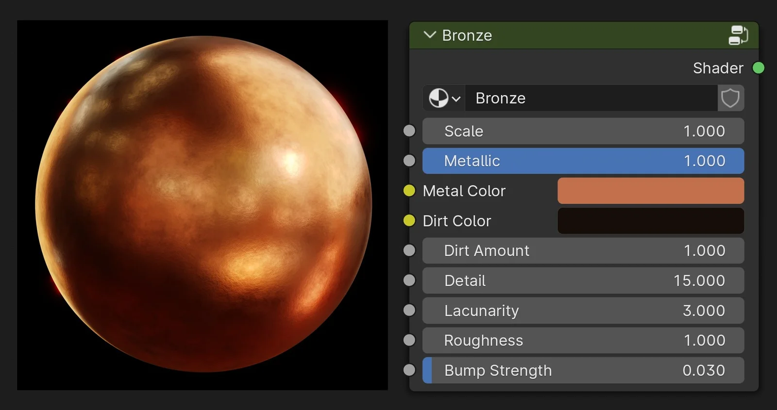 Procedural Bronze Material screenshot 2