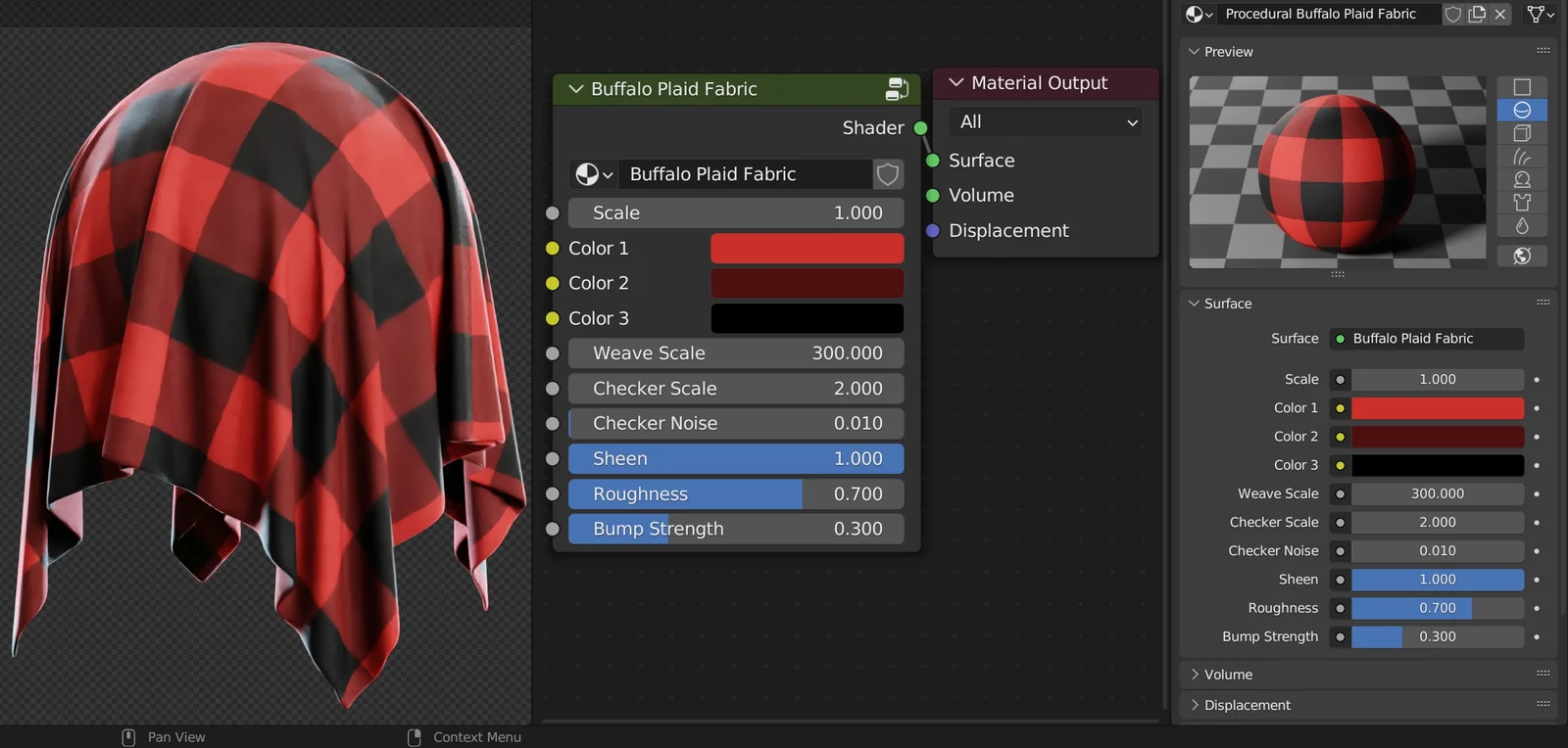 Procedural Buffalo Plaid Fabric screenshot 2
