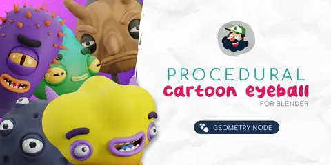 Procedural Cartoon Eyeball - Blender geometry nodes