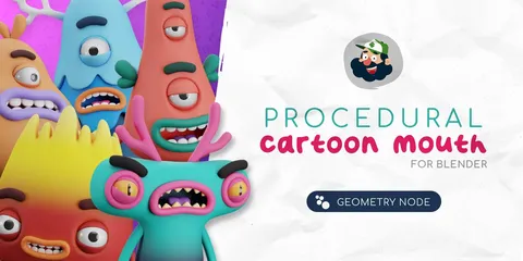 Procedural Cartoon Mouth - Blender geometry nodes