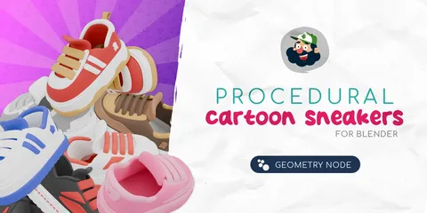 Procedural Cartoon Sneakers - Blender geometry nodes
