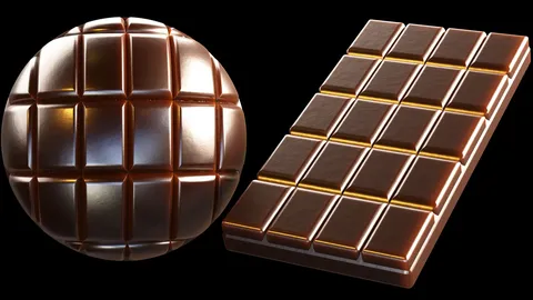 Procedural Chocolate Bar Material - Blender shaders
