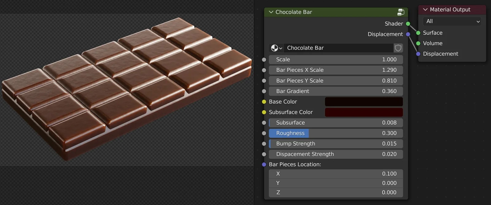 Procedural Chocolate Bar Material screenshot 2