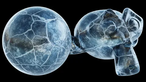 Procedural Cracked Ice Material - Blender shaders