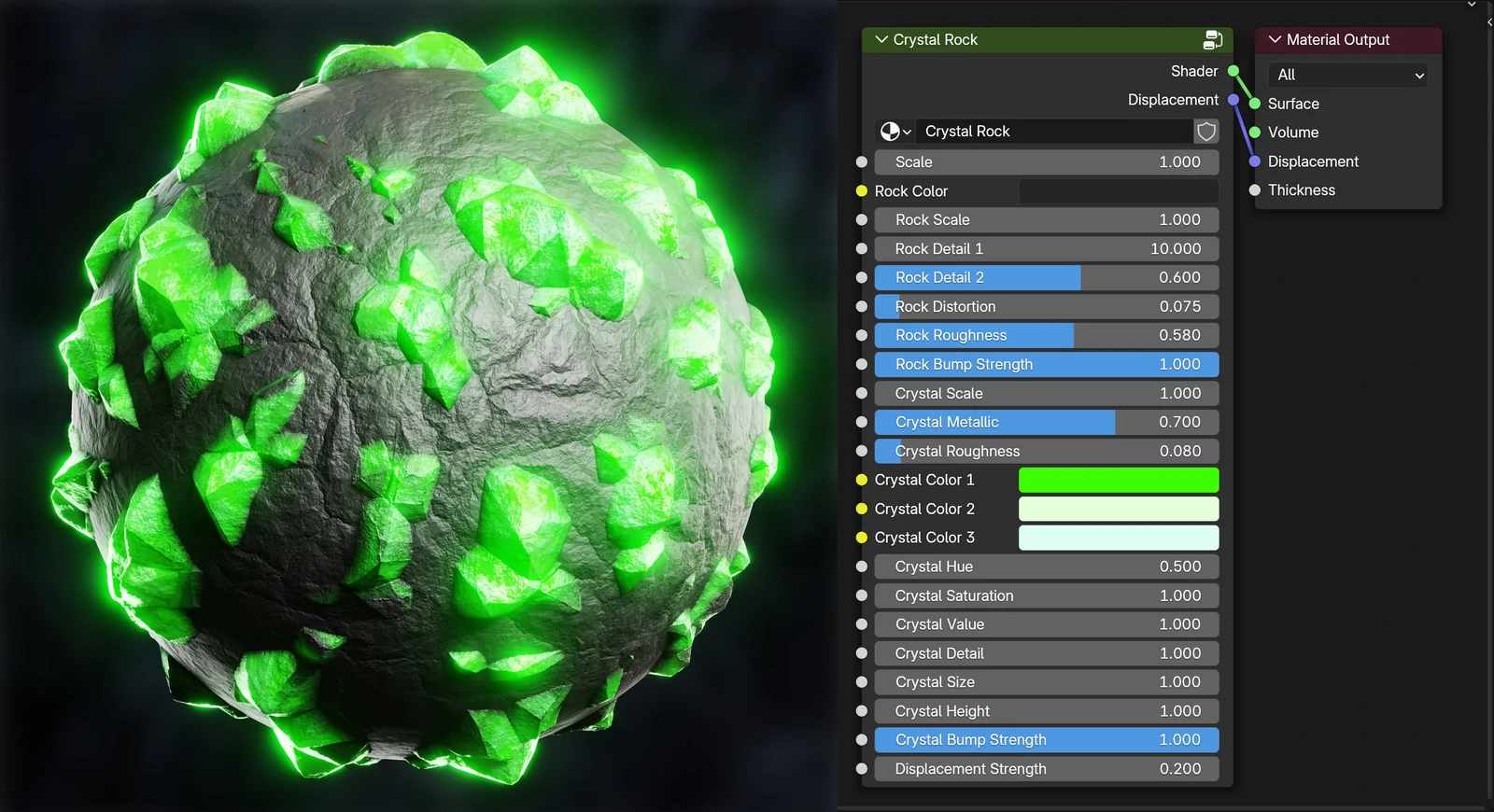 Procedural Crystal Rock Material screenshot 2