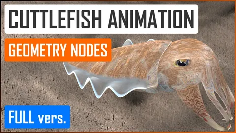 Procedural Cuttlefish Animation - Blender geometry nodes
