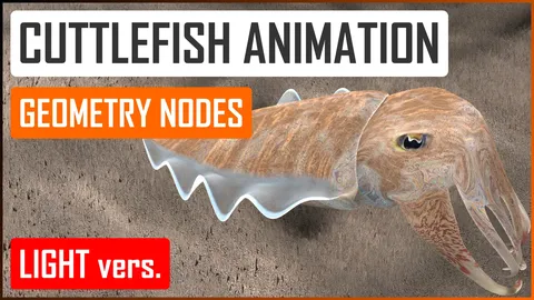 Procedural Cuttlefish Animation - Blender geometry nodes