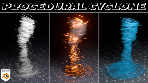 Procedural Cyclone - Blender geometry nodes