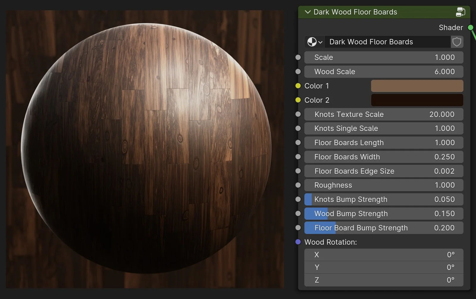 Procedural Dark Wood Floor Boards screenshot 2