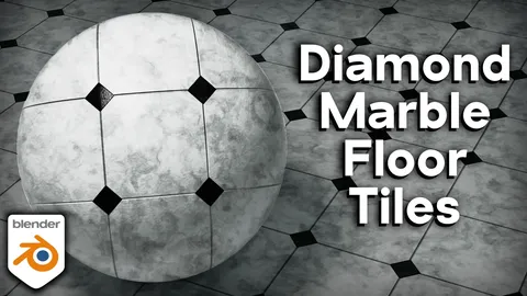 Procedural Diamond Marble Tiles - Blender shaders