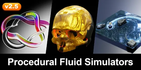 Procedural Fluid Simulators - Blender geometry nodes