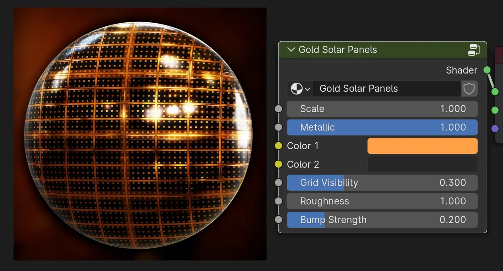 Procedural Gold Solar Panels screenshot 2