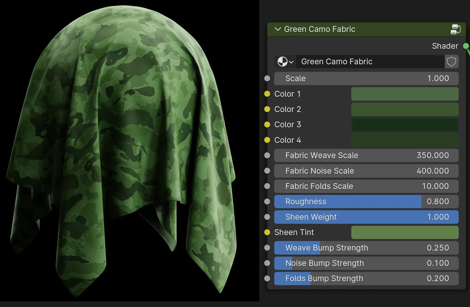 Procedural Green Camo Fabric screenshot 2