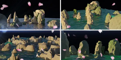 Procedural Green Ocean Environment - Blender addons