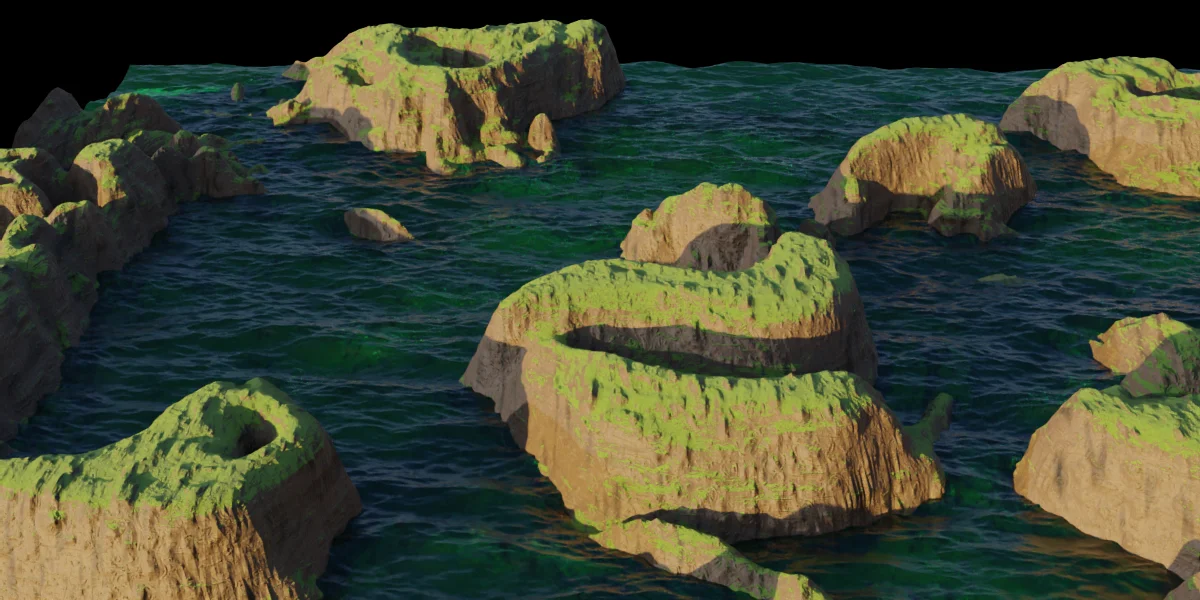 Procedural Green Ocean Environment screenshot 4