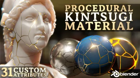 Procedural Kintsugi Material - Blender shaders