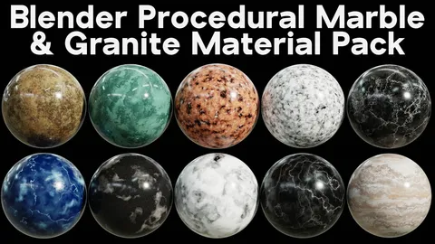 Procedural Marble & Granite Pack 1 - Blender shaders
