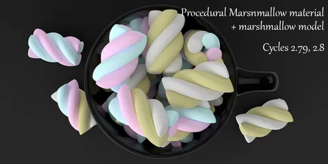 Procedural Marshmallow Material - Blender shaders