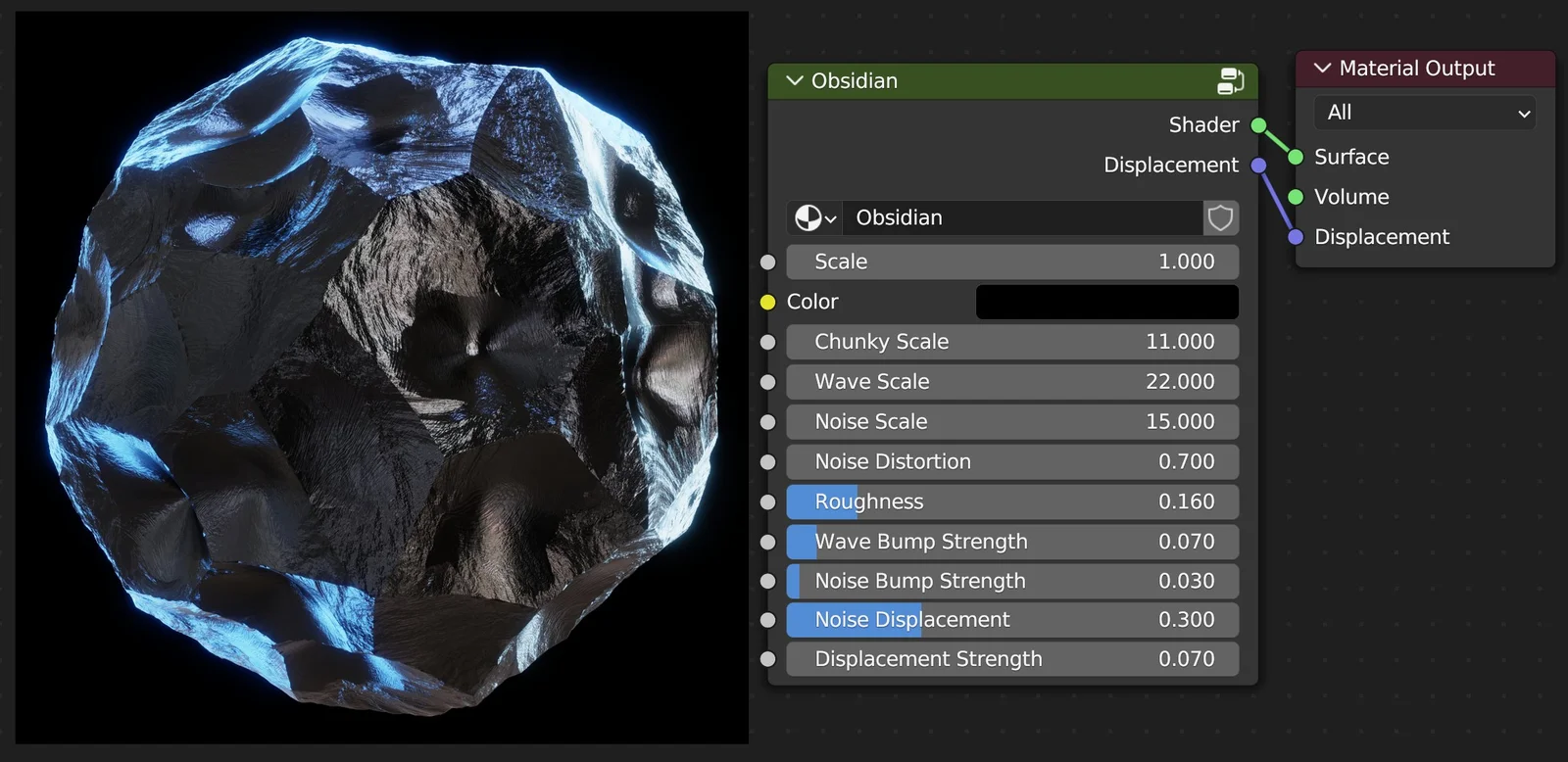 Procedural Obsidian Material screenshot 3