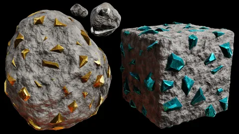 Procedural Ore Material - Blender shaders