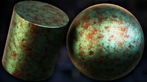 Procedural Oxidized Bronze - Blender shaders