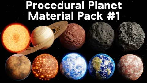 Procedural Planet Material Pack 1 - Blender shaders
