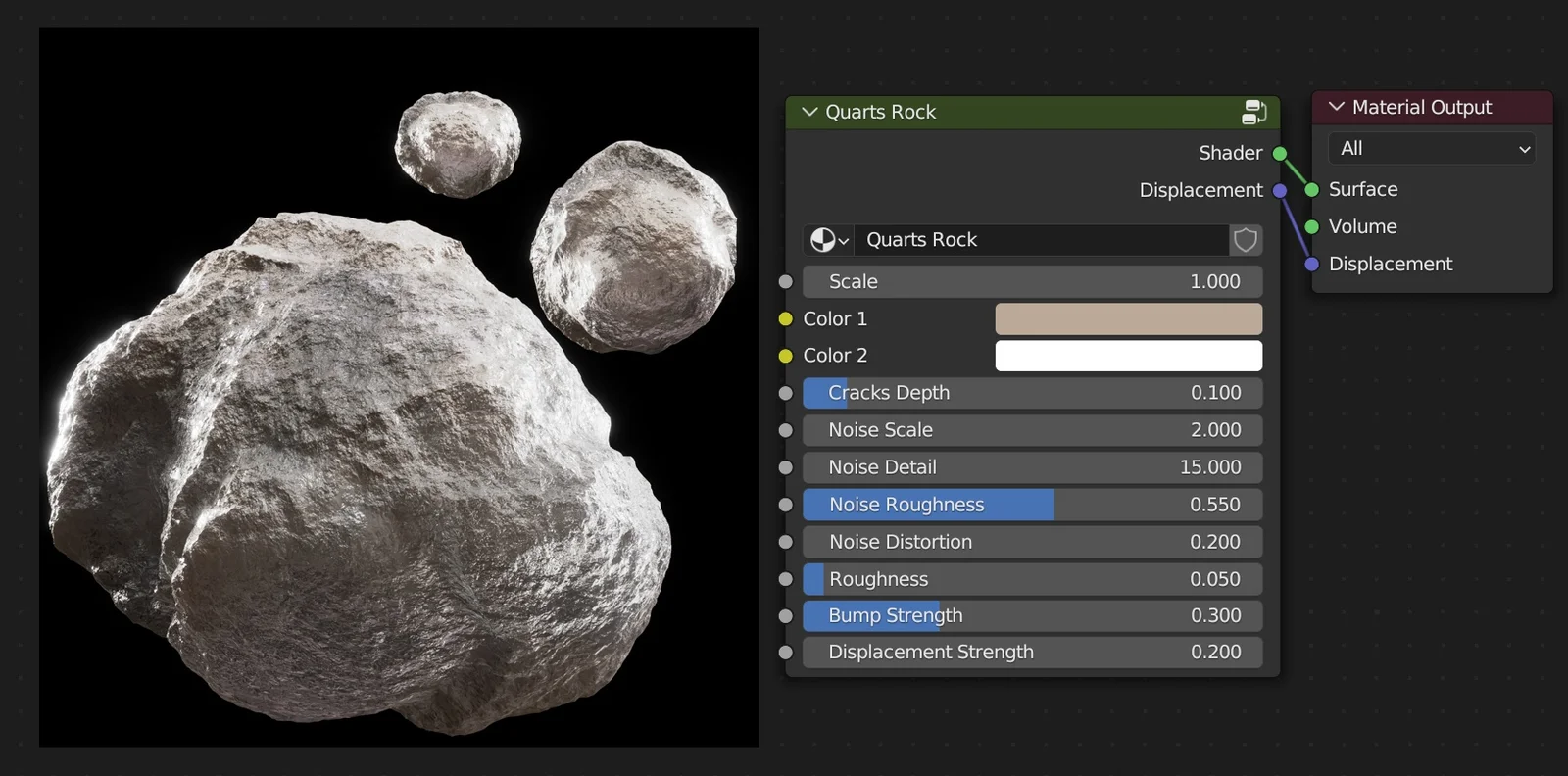 Procedural Quartz Rock Material screenshot 2