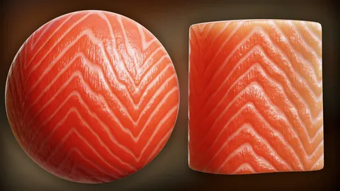 Procedural Raw Salmon Material - Blender shaders