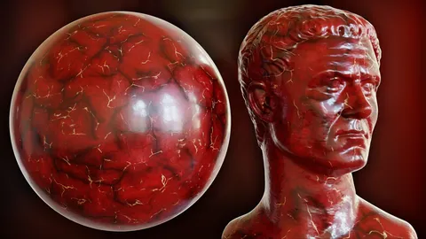 Procedural Red Marble - Blender shaders